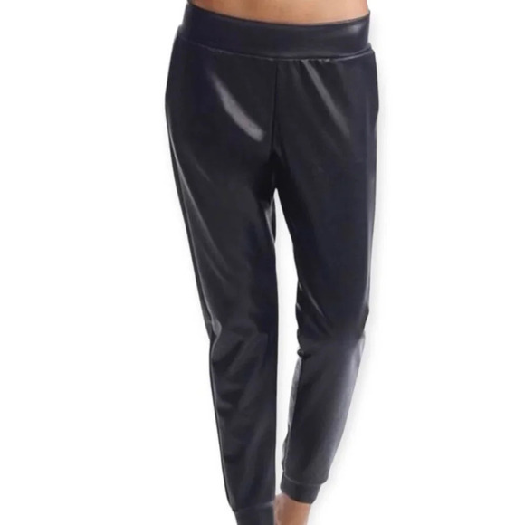 Commando NWT Black Faux  Leather Joggers L - Picture 2 of 8